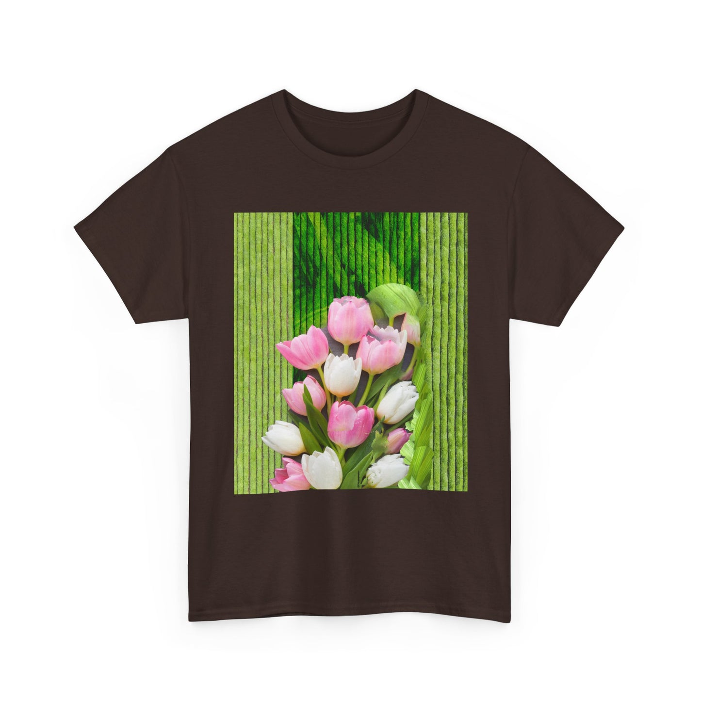 Textured Tulips Unisex Heavy Cotton Tee - Vibrant Spring Blossom T-Shirt, Everyday Wear, Gift for Plant Lovers, Mother's Day Apparel, [...]