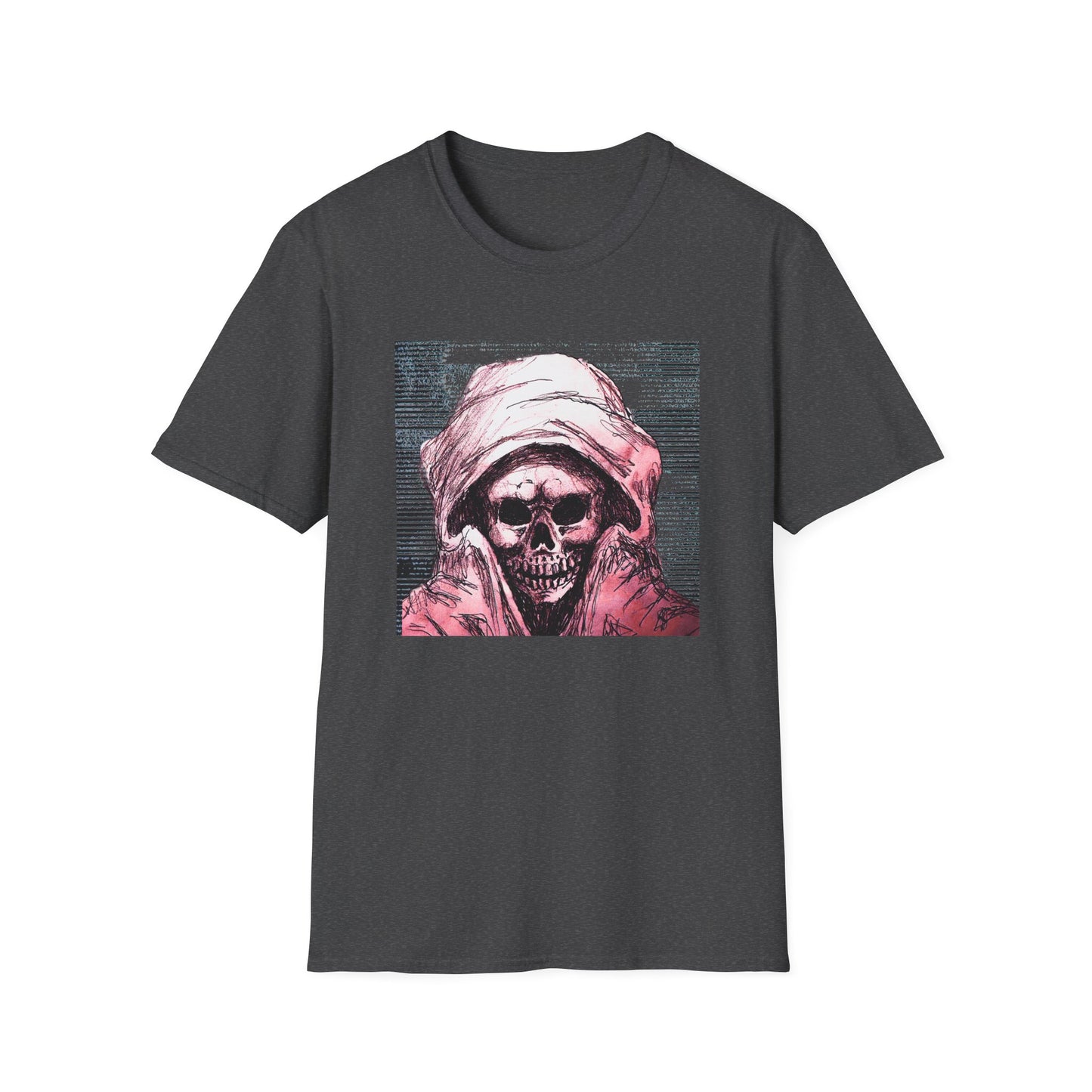 Grim Reaper Graphic Tee, Unisex Softstyle T-Shirt with Edgy Design, Halloween Apparel, Casual Streetwear, Gothic Fashion, Perfect Gift