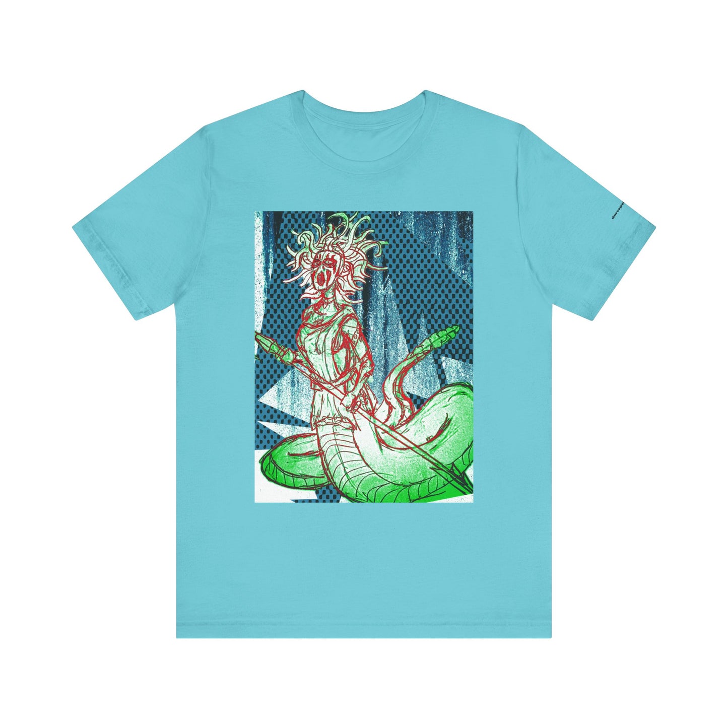 Mythic Serpent Goddess Tee — Neon Medusa Illustration T-Shirt