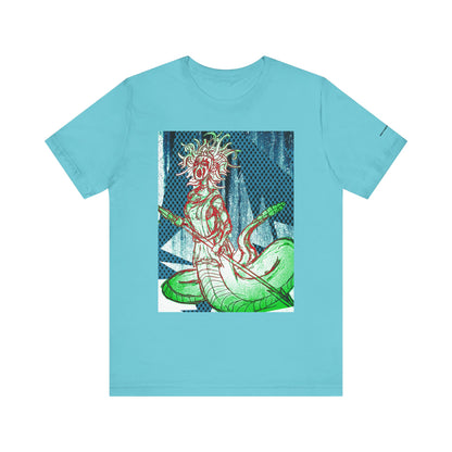 Mythic Serpent Goddess Tee — Neon Medusa Illustration T-Shirt