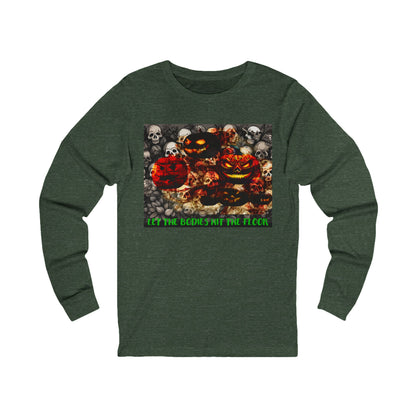 Spooky Halloween Bodies Hit the Floor  Long Sleeve Tee, Perfect for Fall, Costume Parties, and Autumn Gatherings, Unique Graphic Tee, Unisex Apparel