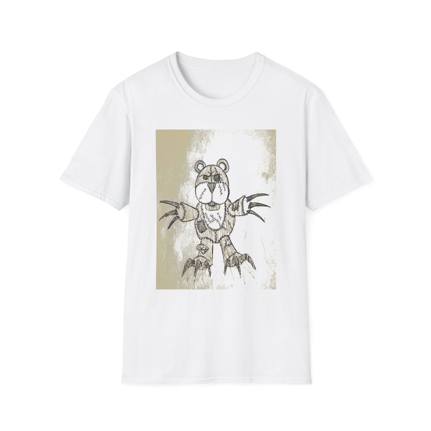 Demonic  Artistic Bear T-Shirt, Unisex Graphic Tee, Unique Animal Art Shirt, Fun Casual Wear, Gift for Kids & Teens, Birthday or Holiday