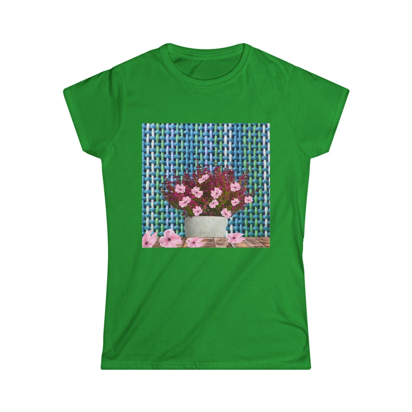 Peonies Tweed Bouquet Softstyle Tee for Women, Floral T-Shirt, Casual Wear, Gift for Her, Spring Outfit, Everyday Style