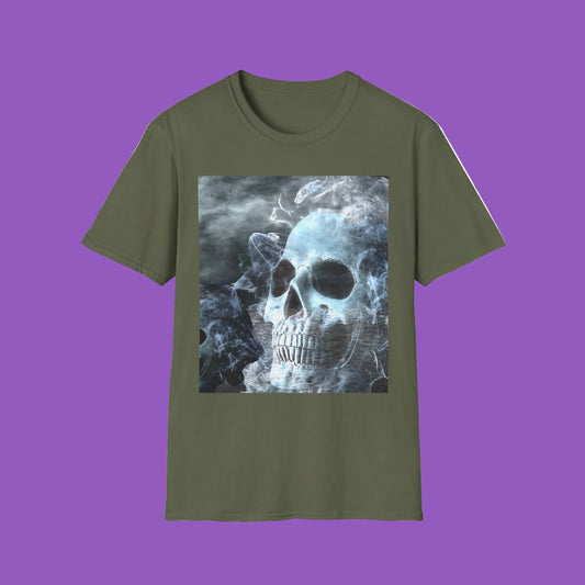 Eerie Skull Graphic T-Shirt for Dark Aesthetic Lovers, Unisex Casual Wear