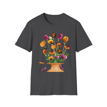 Halloween Pumpkin Bouquet T-Shirt, Cute Fall Tee, Unisex Graphic Shirt, Ideal for Halloween Parties, Seasonal Gift Idea