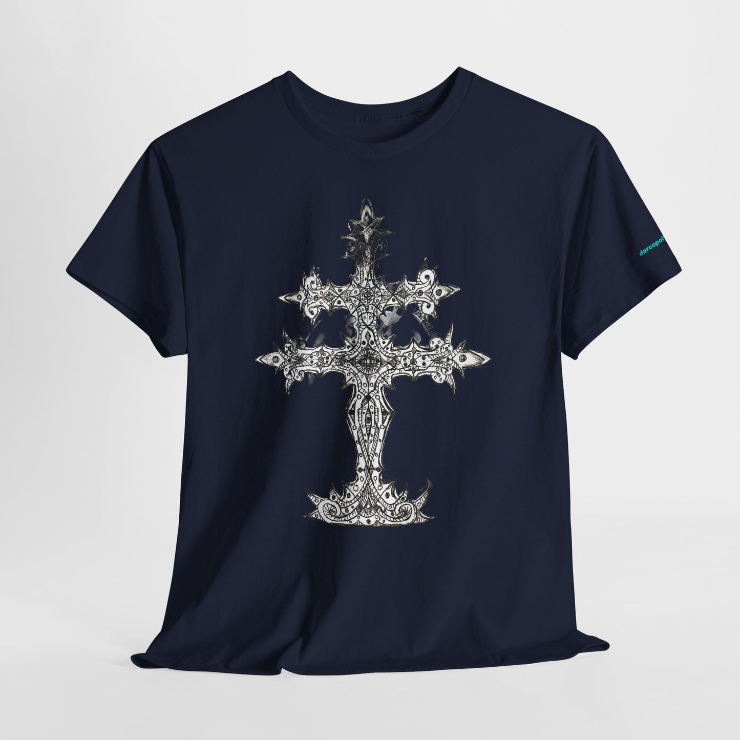 Graphic Tee — Gothic Cross Illustration Shirt