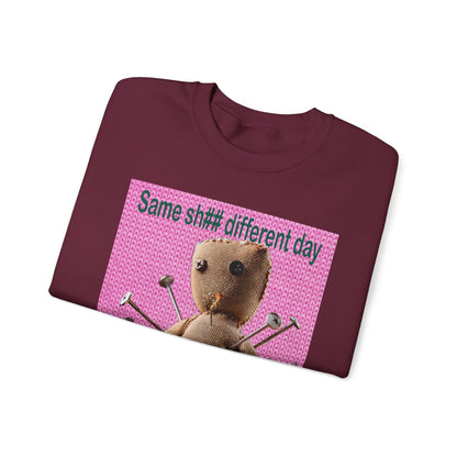 Voodoo Doll Funny Graphic Crewneck Sweatshirt, Casual Everyday Wear, Perfect Gift for Friends & Family, Humor, Quirky Style, Unisex