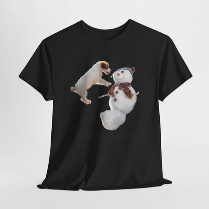 Let It Snow Dog & Snowman Tee — Funny Cute Holiday T-Shirt