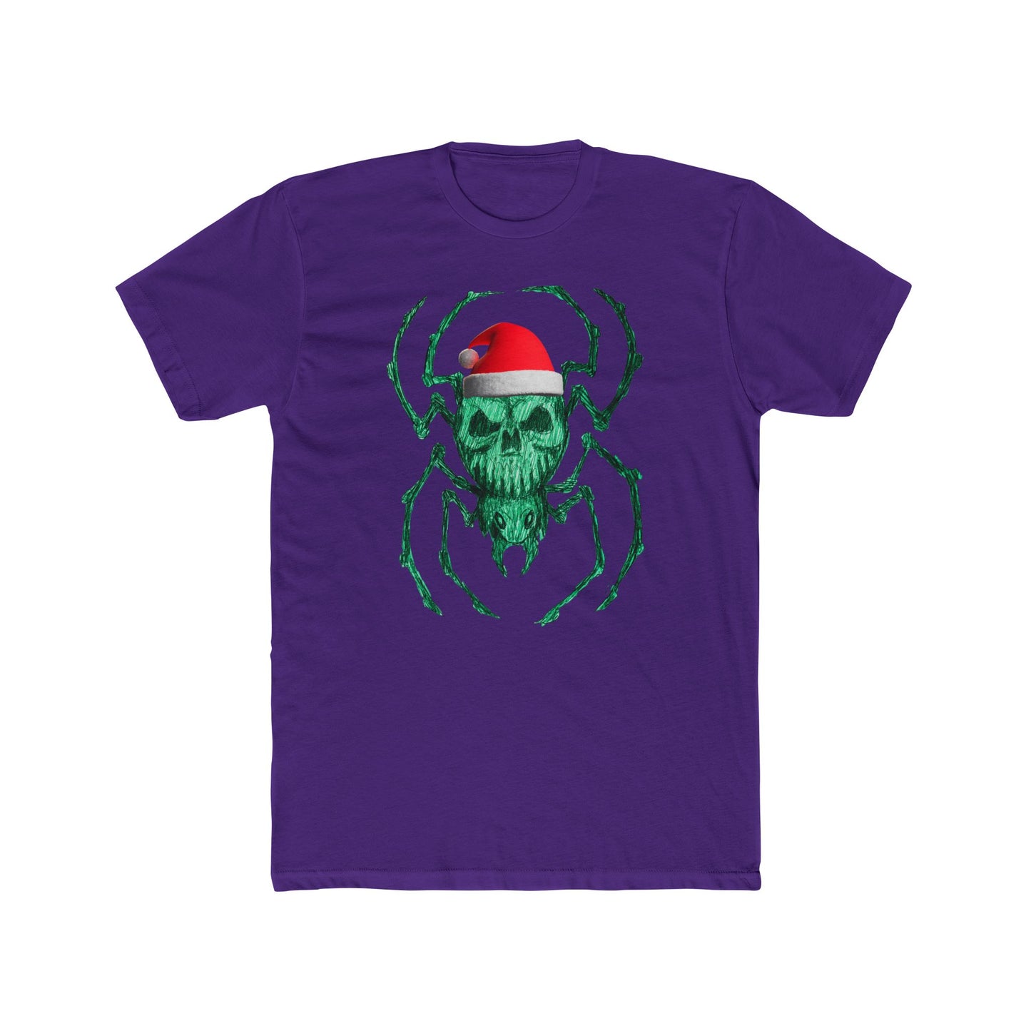 Skull Spider Tee — Festive Santa Hat Christmas Tee