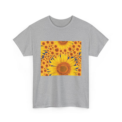 Sunflower Vibes Unisex Heavy Cotton Tee - Perfect for Summer, Nature Lovers, Gardening Celebrations, Casual Wear, Gift Ideas