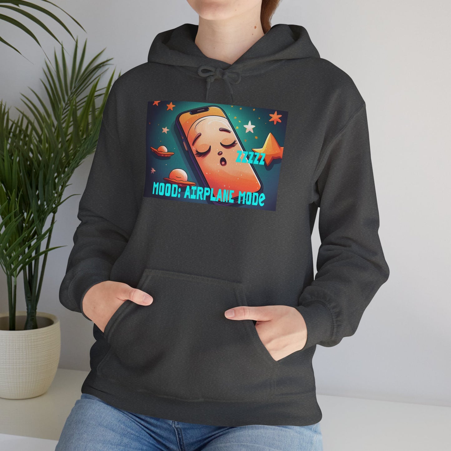 Hooded Sweatshirt - Airplane Mode Mood Sleeping Phone