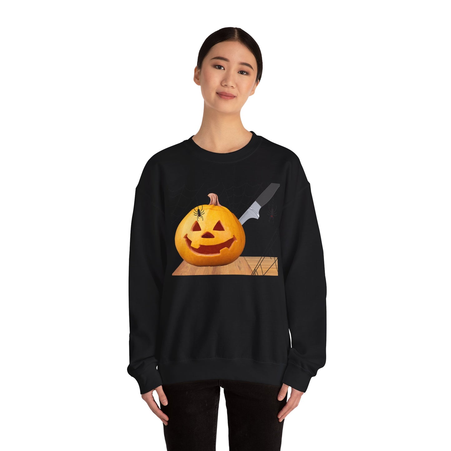 Halloween Horror Smiling Pumpkin Face Sweatshirt