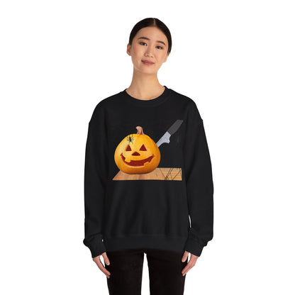 Halloween Horror Smiling Pumpkin Face Sweatshirt