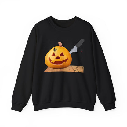 Halloween Horror Smiling Pumpkin Face Sweatshirt