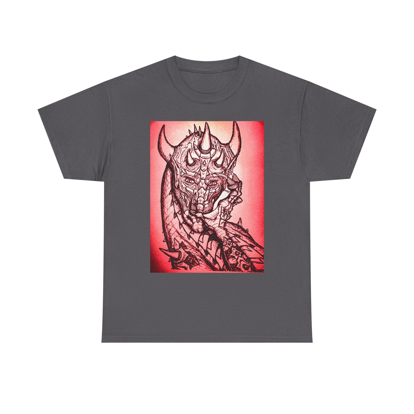 Bold Graphic Tee with Gothic Dragon Design, Unisex Cotton Shirt, Unique Art Tee, Oversized Casual Top, Gift for Art Lovers