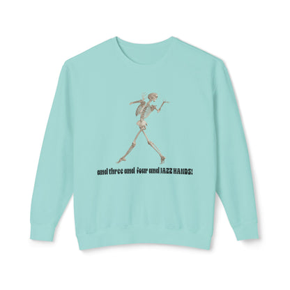 Skeleton Dance Unisex Lightweight Crewneck Sweatshirt, Halloween Sweater, Funny Gift, Casual Wear, Dance Lovers Sweatshirt, Unique Apparel