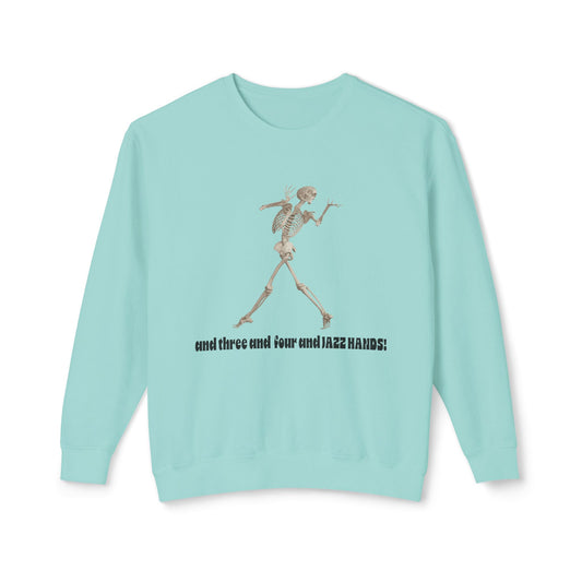 Skeleton Dance Unisex Lightweight Crewneck Sweatshirt, Halloween Sweater, Funny Gift, Casual Wear, Dance Lovers Sweatshirt, Unique Apparel