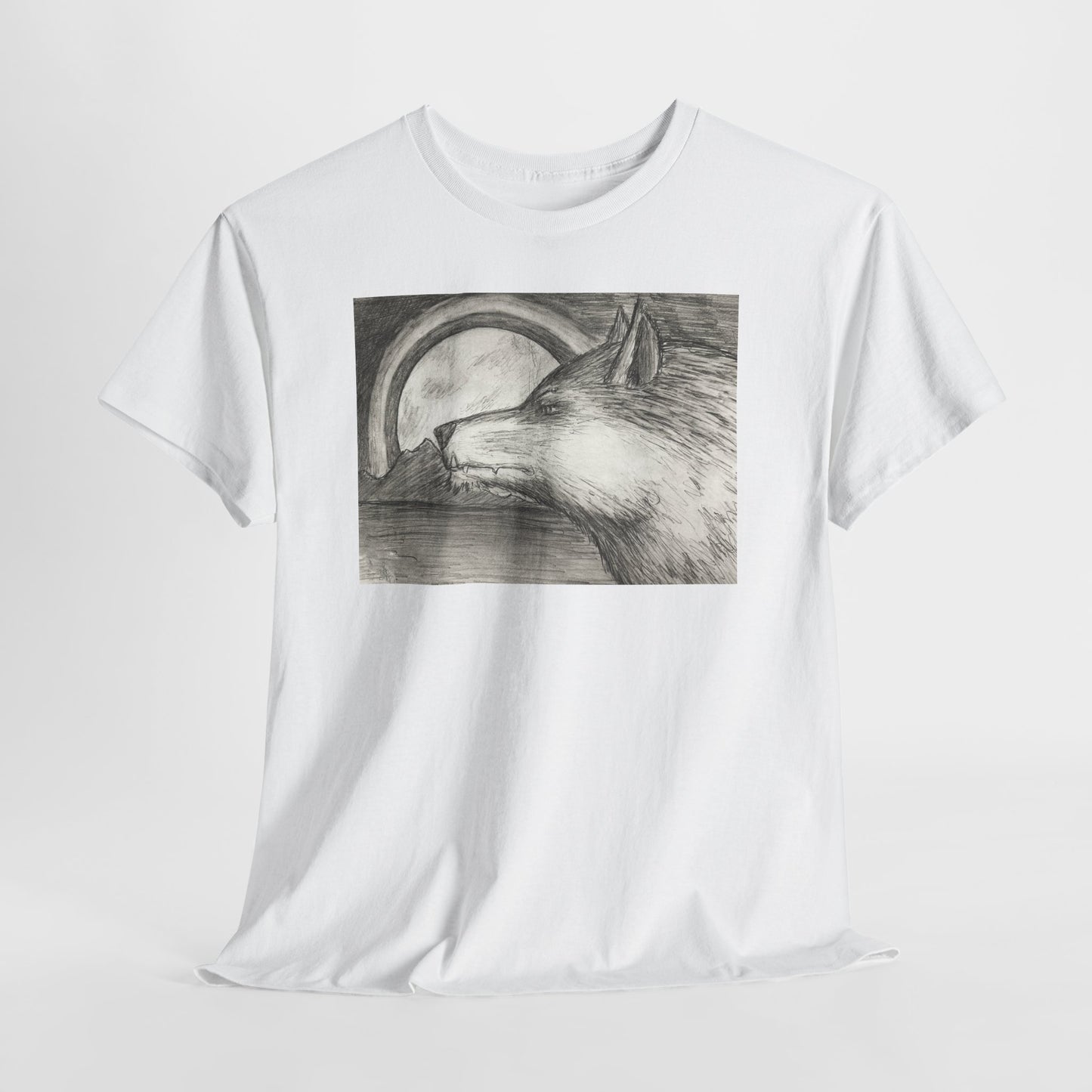 Wolf Art Unisex Heavy Cotton Tee, Nature Lover Shirt, Wildlife T-Shirt, Gift for Outdoorsy Friends, Animal Lover Apparel