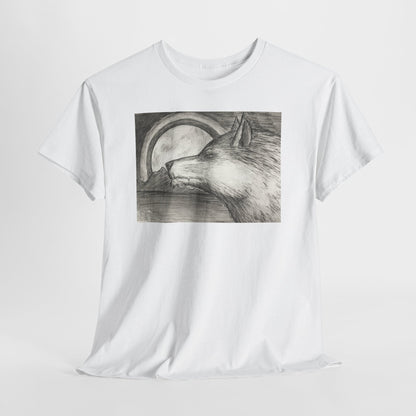 Wolf Art Unisex Heavy Cotton Tee, Nature Lover Shirt, Wildlife T-Shirt, Gift for Outdoorsy Friends, Animal Lover Apparel