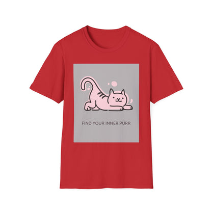 Cute Cat Themed T-Shirt, Unisex Softstyle Tee, Find Your Inner Purr, Pet Lover Gift, Cozy Casual Wear, Birthday Gift, Cat Owner Apparel