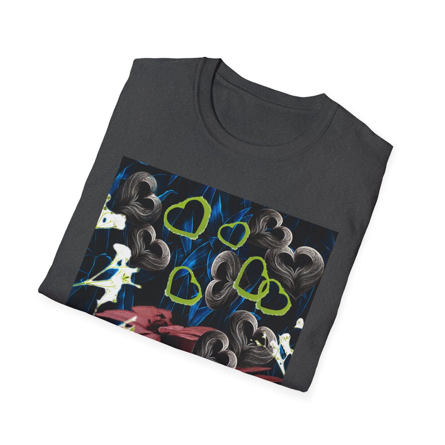 Floral Heart Unisex T-Shirt, Soft Cotton Tee, Casual Wear, Gift for Her/Him, Trendy Graphic Tee, Stylish Everyday Shirt