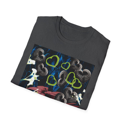 Floral Heart Unisex T-Shirt, Soft Cotton Tee, Casual Wear, Gift for Her/Him, Trendy Graphic Tee, Stylish Everyday Shirt