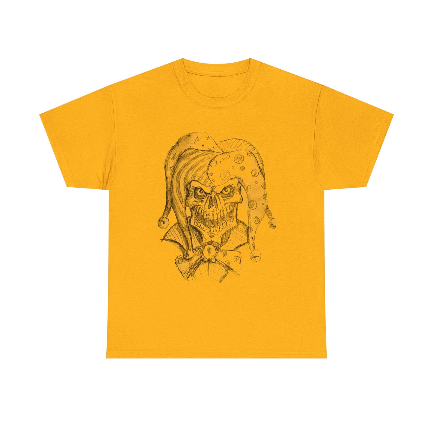 Skull Jester Sketch T-Shirt — Gothic Horror Skull Joker Tee