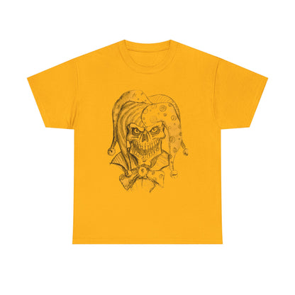 Skull Jester Sketch T-Shirt — Gothic Horror Skull Joker Tee