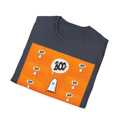 Halloween Ghost 'Boo' Unisex T-Shirt | Spooky Vibes, Costume, Fall Festivities, Trick-or-Treat, Fun Graphic Tee