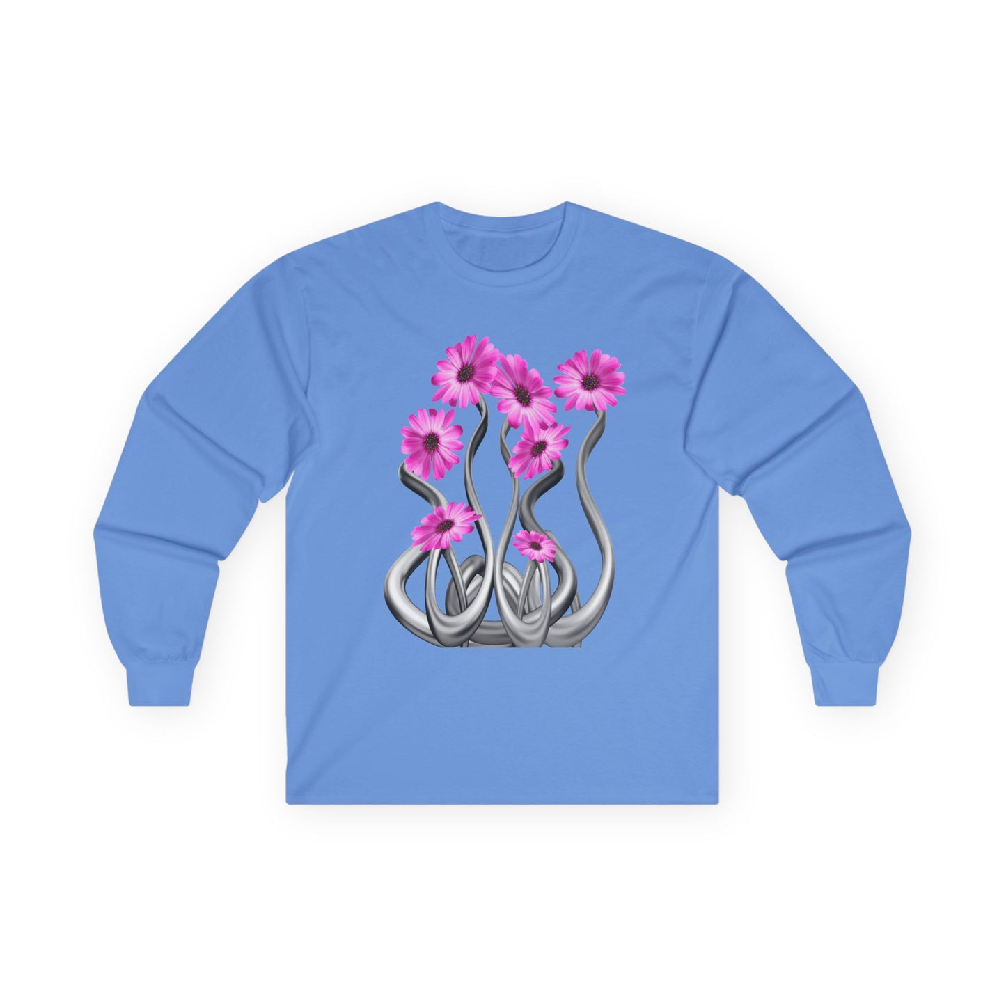 Long Sleeve Tee — Pink Floral Tentacle Garden Graphic