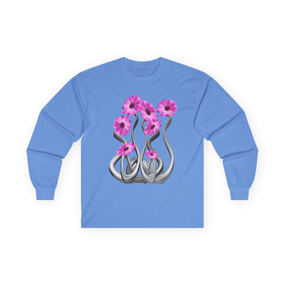 Long Sleeve Tee — Pink Floral Tentacle Garden Graphic
