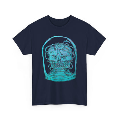 Vibrant Turquoise skull original design Unisex Heavy Cotton Tee