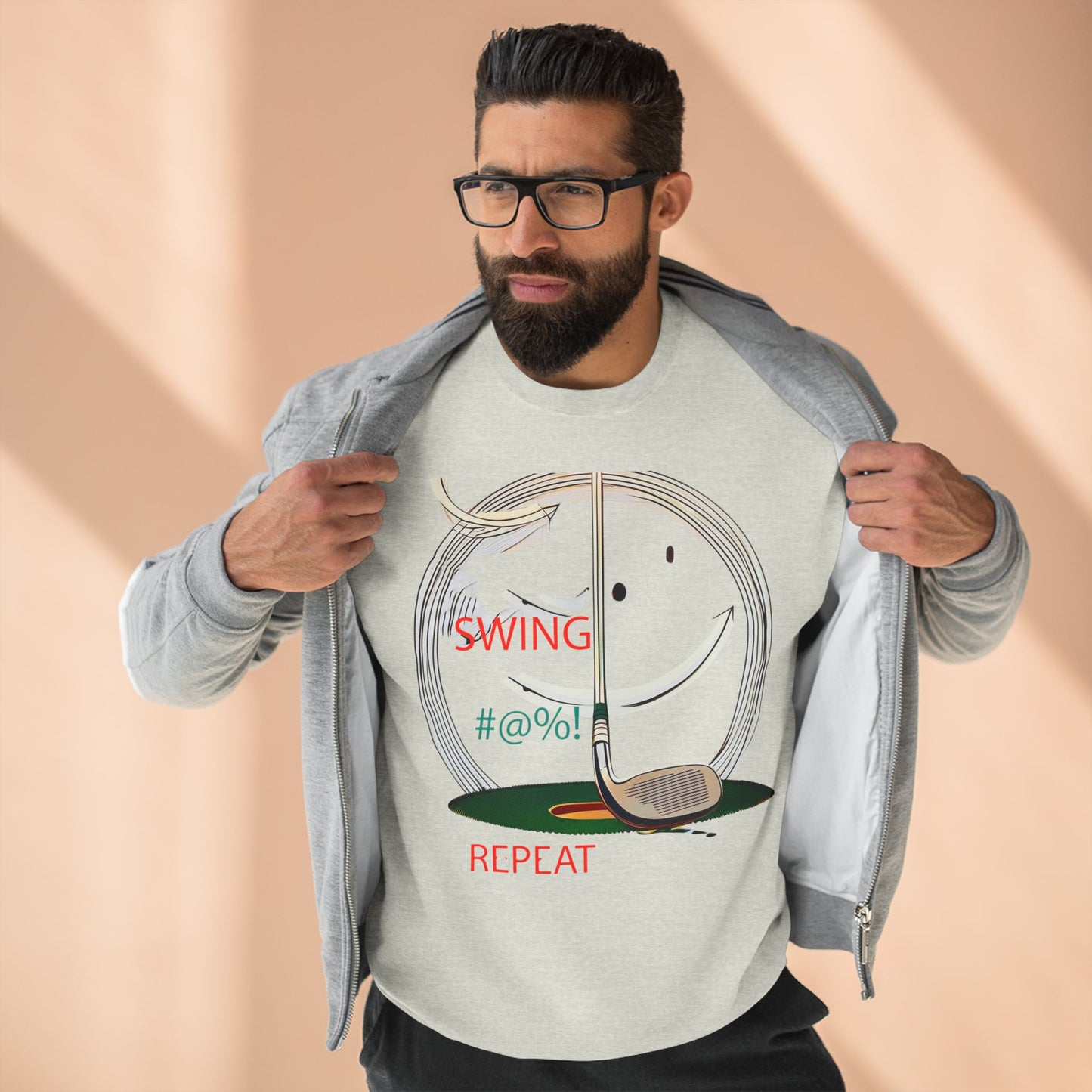 Golf Lover's Swing Unisex Crewneck Sweatshirt: Swing, Repeat, Perfect for Gifts, Sports Enthusiasts, Casual Wear, and Holidays