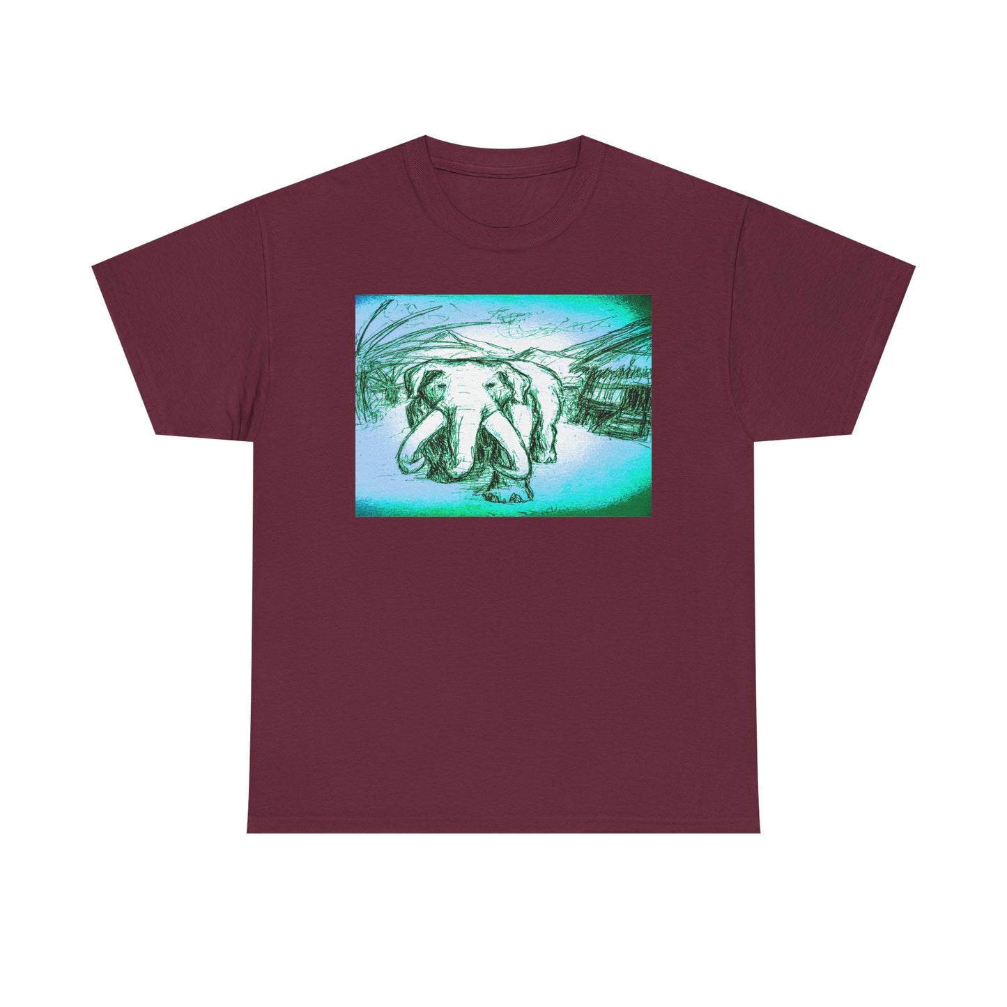 Artistic Elephant Unisex Cotton Tee - Unique Graphic Design