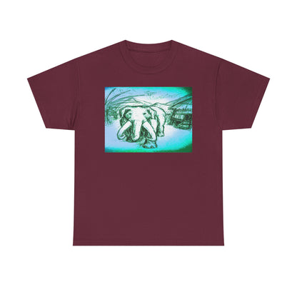 Artistic Elephant Unisex Cotton Tee - Unique Graphic Design