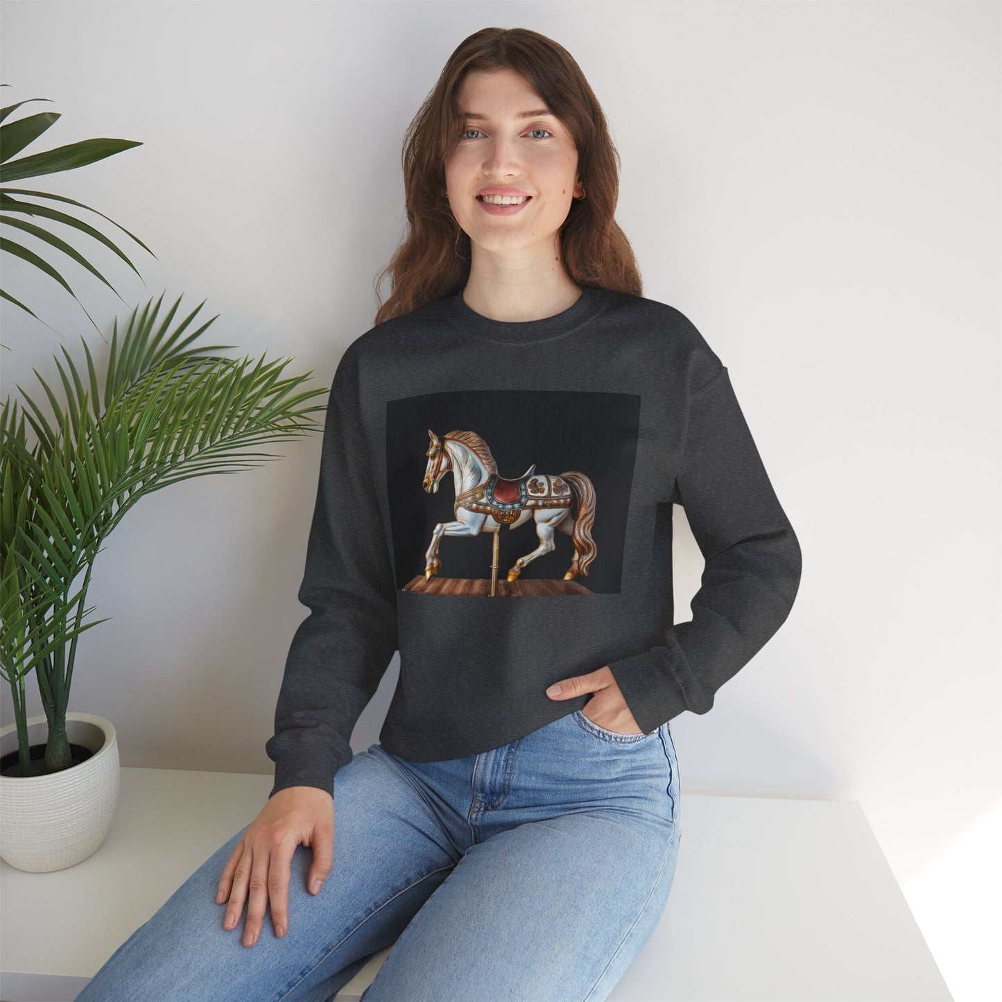 Vintage Carousel Horse Crewneck Sweatshirt, Cozy Sweatshirt, Equestrian Gift, Animal Art Sweatshirt, Unique Fall Apparel, Celebration [...]