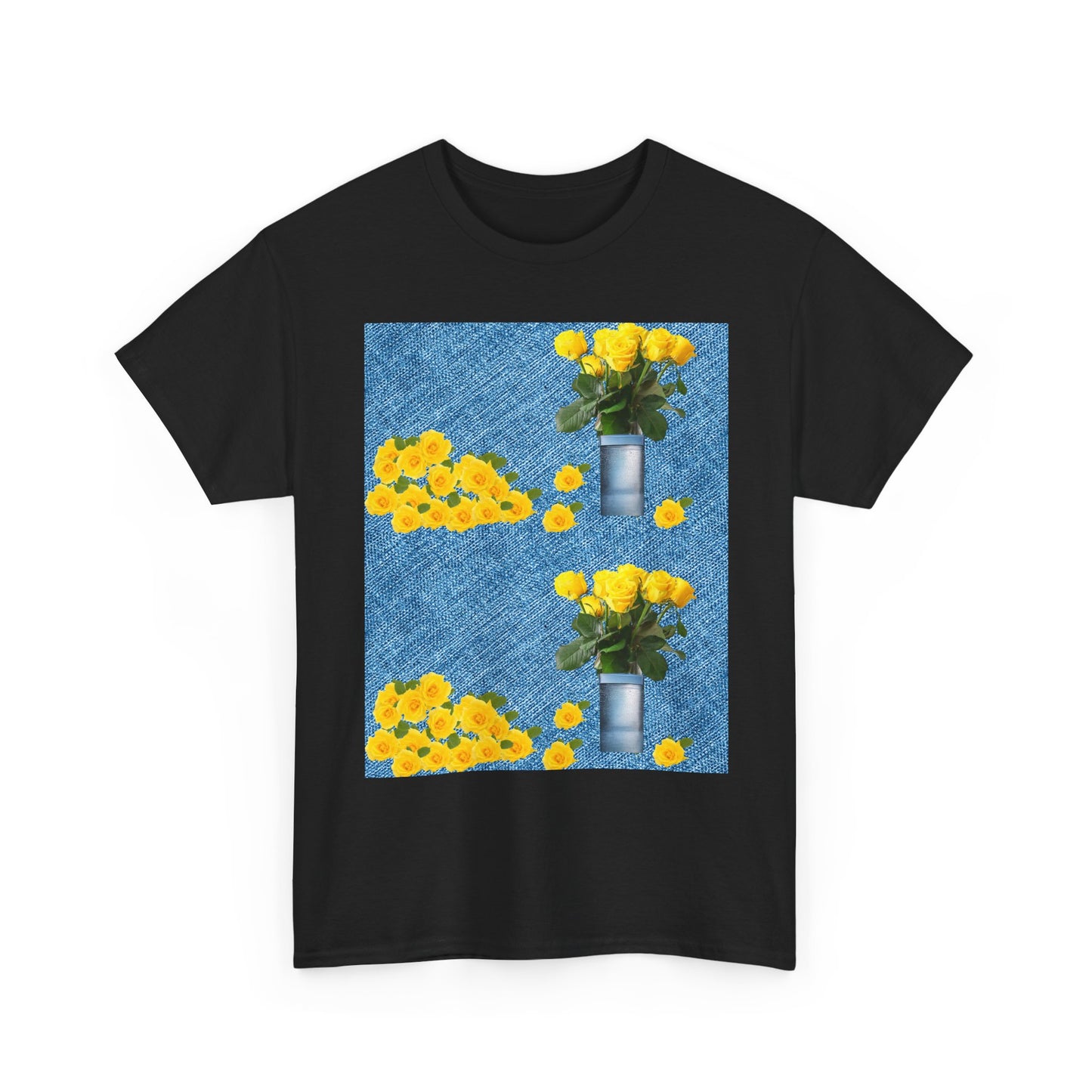 Sunflower double the pretty Bouquet Unisex Heavy Cotton Tee, Floral Graphic Tee, Casual Wear, Gift for Her, Summer Fashion, Eco-Friendly T-Shirt