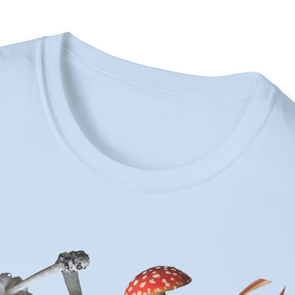 Funny Mushrooms Unisex T-Shirt - Falling from the Sky Pumpkinheads