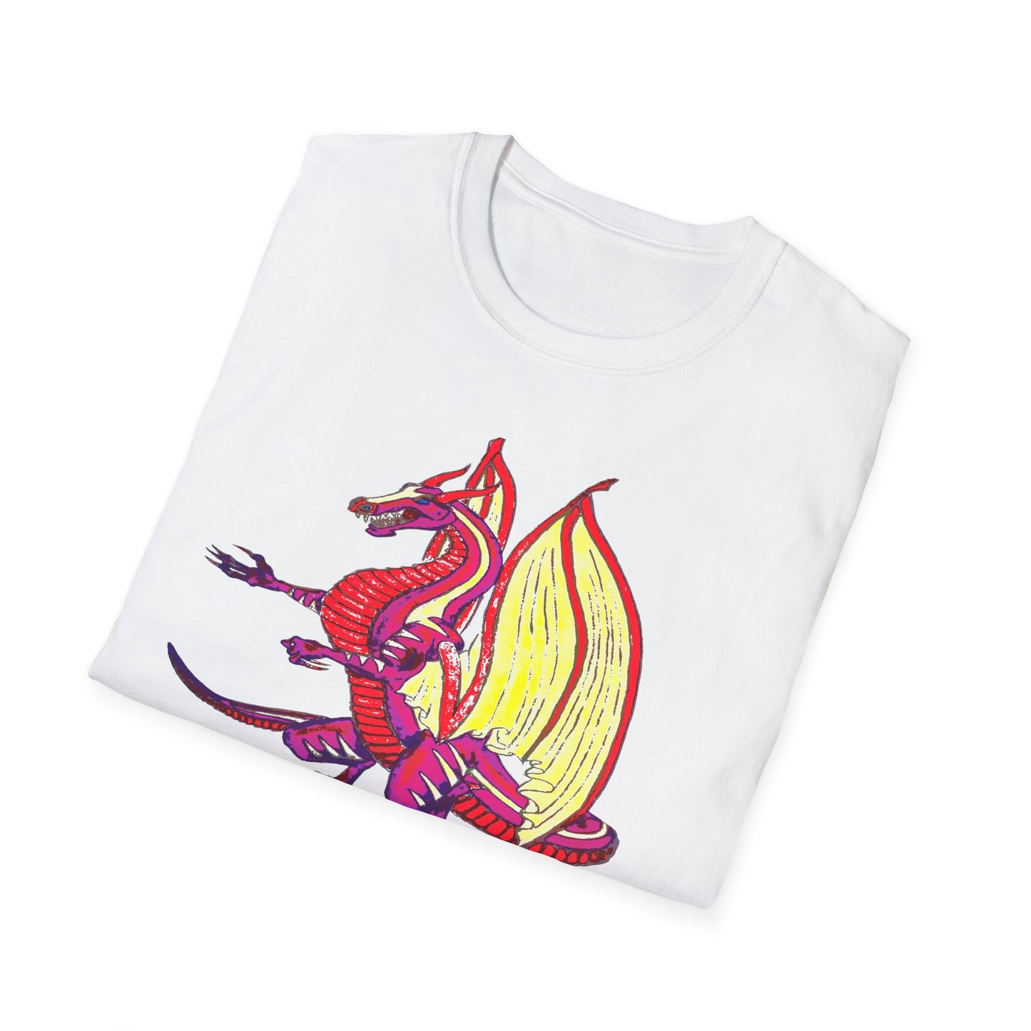 Red Dragon Graphic Unisex T-Shirt, Softstyle Tee, Unique Gift, Casual Wear, Fantasy Lover Apparel, Ideal for Conventions, Birthdays