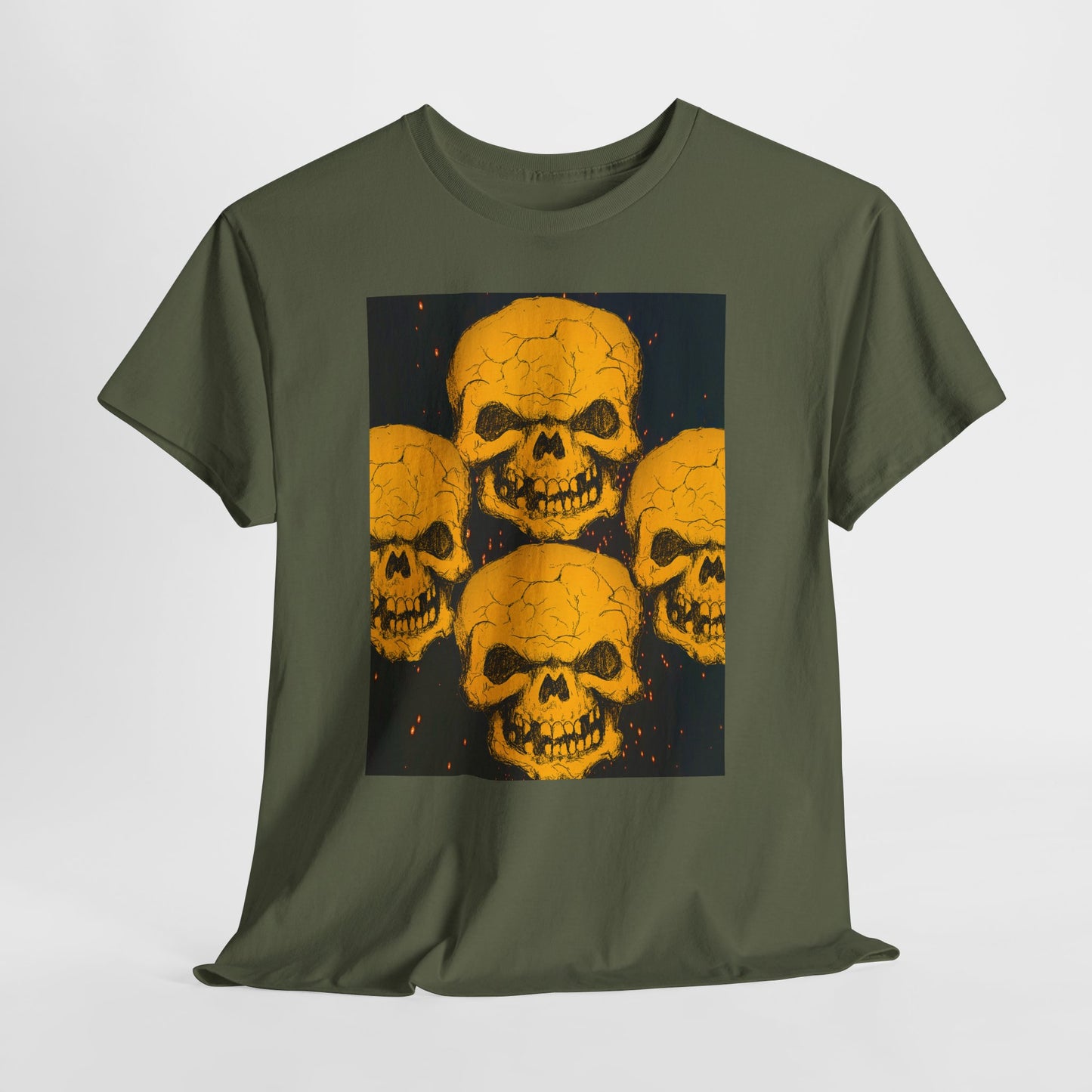 Halloween Skull  Graphic Tee, Unisex Heavy Cotton Tee, Graphic T-Shirt, Casual Wear, Unique Halloween Style, Perfect for Parties