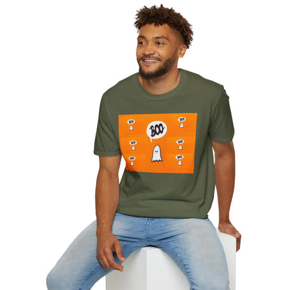 Halloween Ghost 'Boo' Unisex T-Shirt | Spooky Vibes, Costume, Fall Festivities, Trick-or-Treat, Fun Graphic Tee