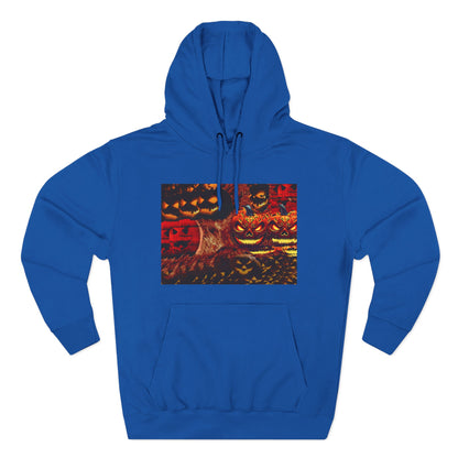 Halloween Distorted Pumpkin Three-Panel Fleece Hoodie