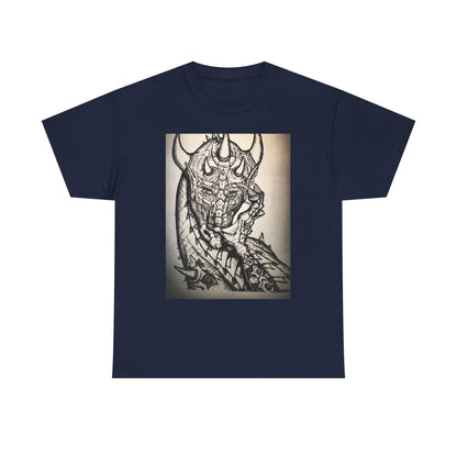 Dragon Art Unisex Heavy Cotton Tee, Graphic Tee, Unique Gift, Casual Wear, Fantasy Clothing, Art Inspired Shirt