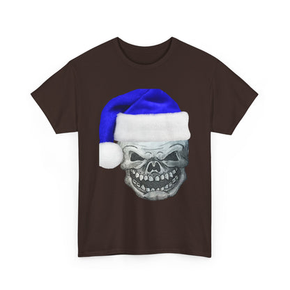 Skull in Blue Santa Hat T-Shirt
