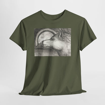 Wolf Art Unisex Heavy Cotton Tee, Nature Lover Shirt, Wildlife T-Shirt, Gift for Outdoorsy Friends, Animal Lover Apparel