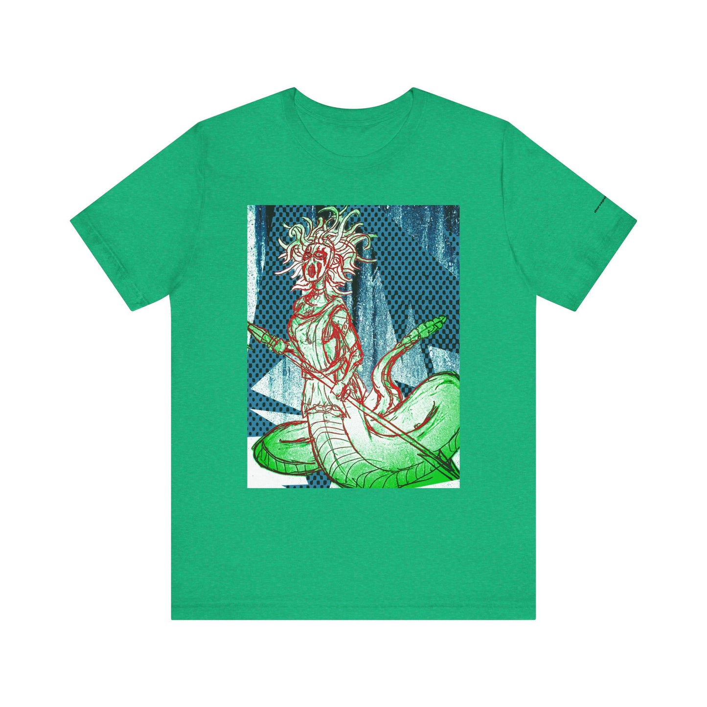 Mythic Serpent Goddess Tee — Neon Medusa Illustration T-Shirt