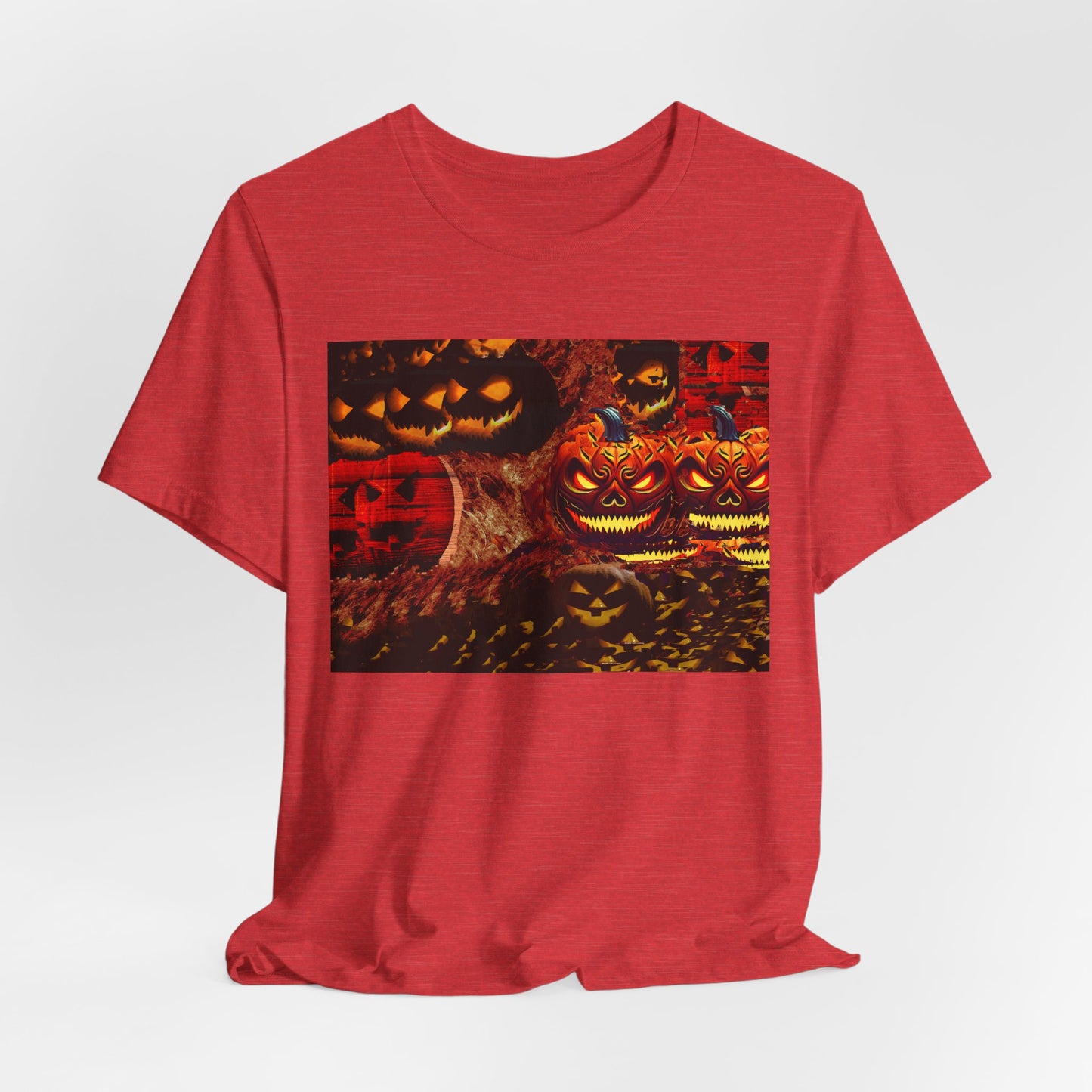 Halloween Distorted Pumpkin Graphic Tee, Unisex T-Shirt for Autumn, Spooky Season Top, Halloween Costume Idea, Men's & Women's Casual Wear