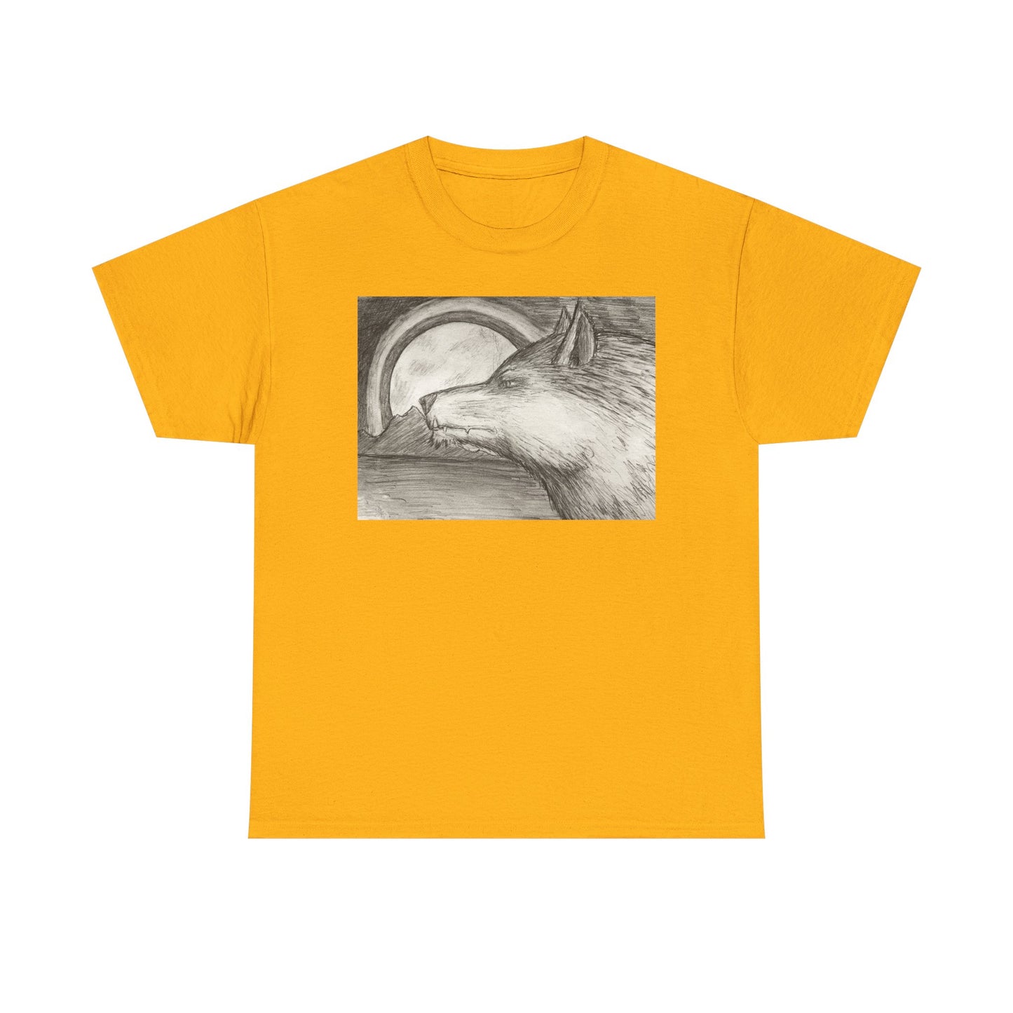 Wolf Art Unisex Heavy Cotton Tee, Nature Lover Shirt, Wildlife T-Shirt, Gift for Outdoorsy Friends, Animal Lover Apparel