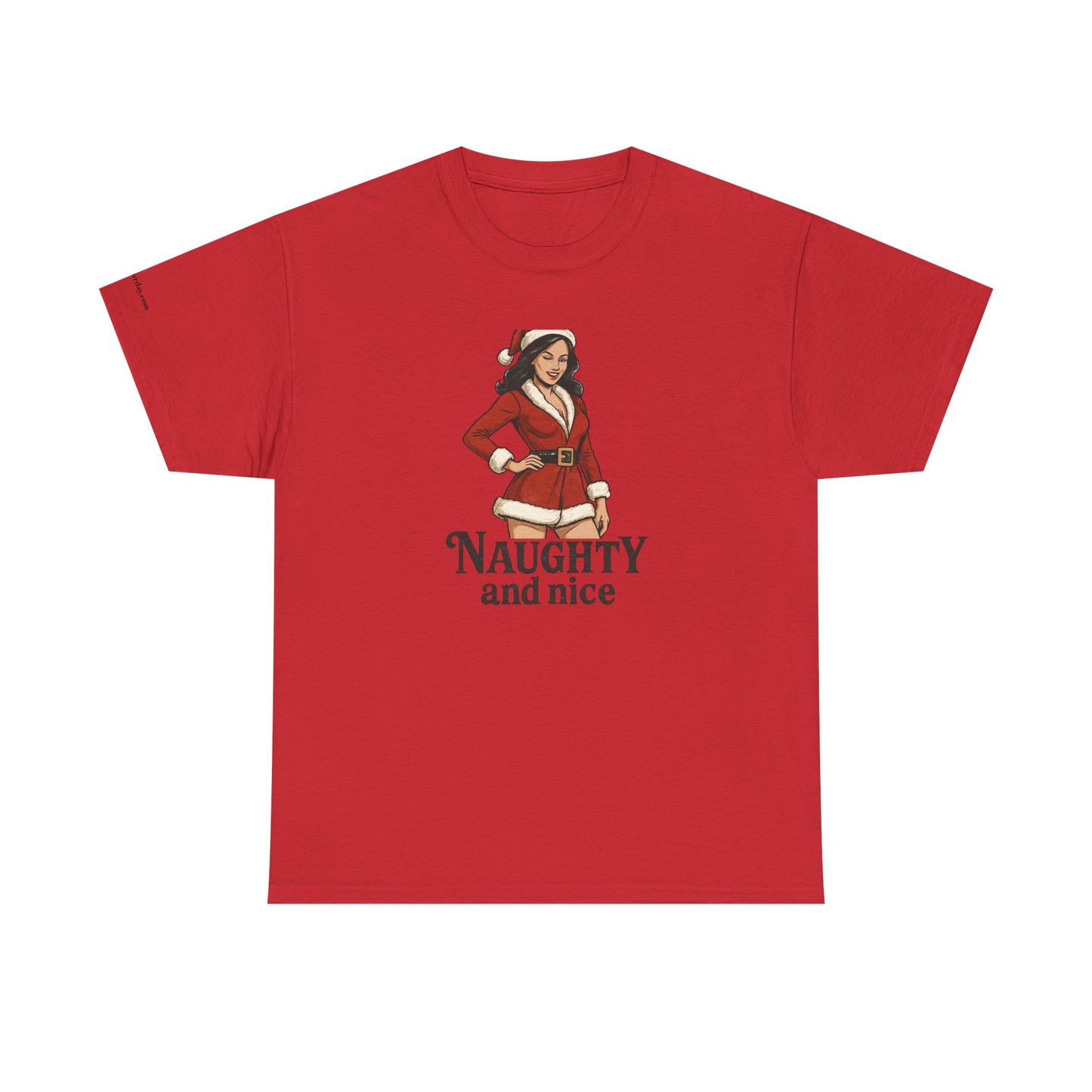 Unisex naughty and nice heavy weight Cotton Tee