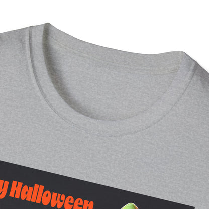 Halloween Ghost with wagon t-Shirt, trick or treating  Funny Halloween Tee, Unisex Casual Shirt, Cute Halloween Costume, Spooky Holiday Apparel